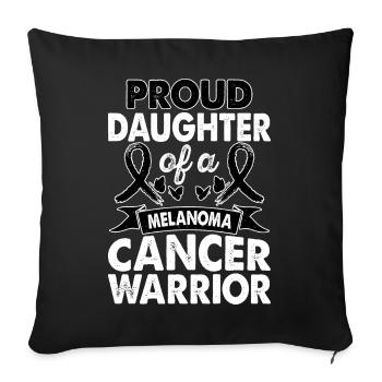 Tochter Von Melanoma Cancer Warrior Awareness - Sofakissenbezug 45 x 45 cm - Schwarz - Vorne
