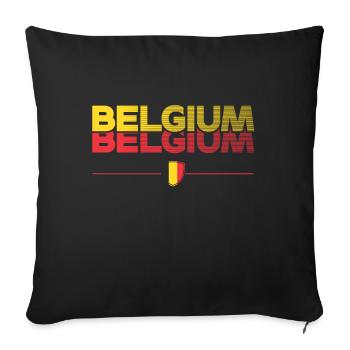 Belgium Belgique Belgie Belgium Brussels Football - Sofa pillowcase 17,3'' x 17,3'' (45 x 45 cm) - black - Front