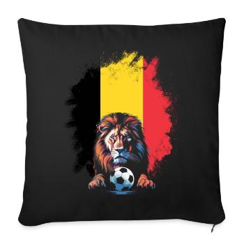 Belgium Belgique Belgie Belgium Brussels Football - Sofa pillowcase 17,3'' x 17,3'' (45 x 45 cm) - black - Front