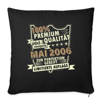 18th Birthday May Vintage 2006 Gift Idea - Sofa pillowcase 17,3'' x 17,3'' (45 x 45 cm) - black - Front