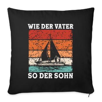 Tel père, tel fils, marin, capitaine, voilier - Housse de coussin décorative 45 x 45 cm - noir - Devant