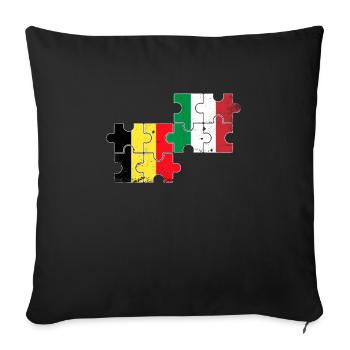 Belgium Italy Vintage Flag Italian Belgian - Sofa pillowcase 17,3'' x 17,3'' (45 x 45 cm) - black - Front