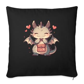 Dragon Satchel Dragon Kids - Sofa pillowcase 17,3'' x 17,3'' (45 x 45 cm) - black - Front