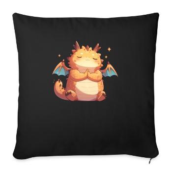 Dragon Yoga Kawaii Dragon Enfants - Housse de coussin décorative 45 x 45 cm - noir - Devant