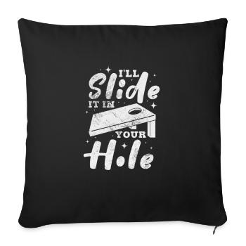 Cornhole - Housse de coussin décorative 45 x 45 cm - noir - Devant