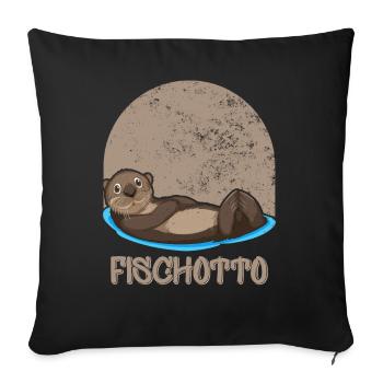 Otto Name, Fischotto Outfit for Name Day with Name - Sofa pillowcase 17,3'' x 17,3'' (45 x 45 cm) - black - Front