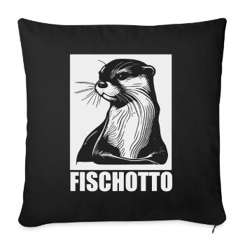 Otto Name, Fischotto Outfit for Name Day with Name - Sofa pillowcase 17,3'' x 17,3'' (45 x 45 cm) - black - Front