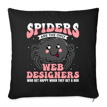 Tarentule Terrarium Amphibian Spider - Housse de coussin décorative 45 x 45 cm - noir - Devant