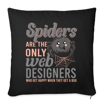Tarentule Terrarium Amphibian Spider - Housse de coussin décorative 45 x 45 cm - noir - Devant