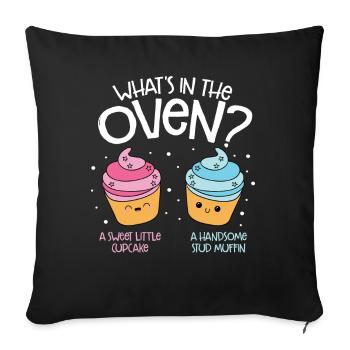 Cupcake Muffin Baking Gift - Sofa pillowcase 17,3'' x 17,3'' (45 x 45 cm) - black - Front