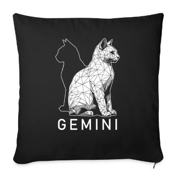 Chat Gémeaux - Housse de coussin décorative 45 x 45 cm - noir - Devant