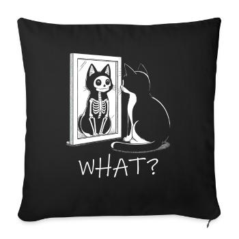 What Cat - Sofa pillowcase 17,3'' x 17,3'' (45 x 45 cm) - black - Front