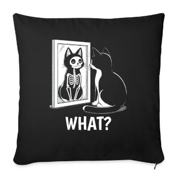 What Cat - Sofa pillowcase 17,3'' x 17,3'' (45 x 45 cm) - black - Front