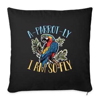 Macaw Bird A-Parrot-Ly I Am So Fly Ornithologist - Sofa pillowcase 17,3'' x 17,3'' (45 x 45 cm) - black - Front