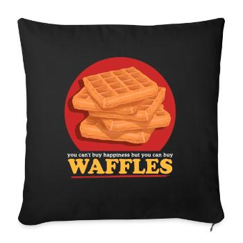 Waffles Waffle Lover Funny Waffle Gift - Sofa pillowcase 17,3'' x 17,3'' (45 x 45 cm) - black - Front