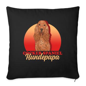 Cocker Spaniel chien papa | Cadeau Cocker Spaniel - Housse de coussin décorative 45 x 45 cm - noir - Devant