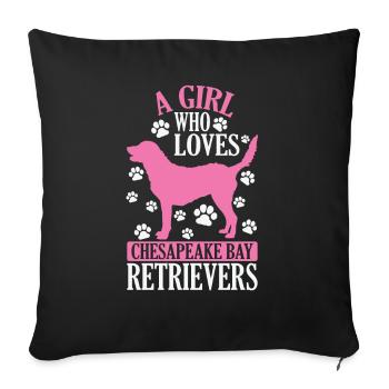 A Girl who loves Chesapeake Bay Retrievers - Sofa pillowcase 17,3'' x 17,3'' (45 x 45 cm) - black - Front