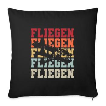 Airplane Tshirt Men's Helicopter Pilot Airplane - Sofa pillowcase 17,3'' x 17,3'' (45 x 45 cm) - black - Front