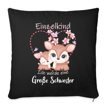 I'm going to be a big sister in 2025 - Sofa pillowcase 17,3'' x 17,3'' (45 x 45 cm) - black - Front