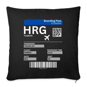 Hurghada Egypt Flight Ticket Holiday Idea - Sofa pillowcase 17,3'' x 17,3'' (45 x 45 cm) - black - Front