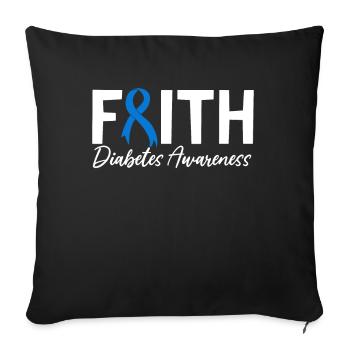 Funny Diabetic Useless Pancreas T1D Diabetes - Sofa pillowcase 17,3'' x 17,3'' (45 x 45 cm) - black - Front
