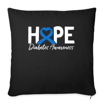 Drôle de sensibilisation au diabète diabétique de type 1 DT1 - Housse de coussin décorative 45 x 45 cm - noir - Devant