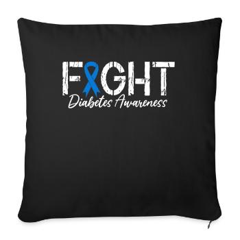 Lutter contre le diabète Sensibilisation au diabète de type 1 Diabète juvénile - Housse de coussin décorative 45 x 45 cm - noir - Devant