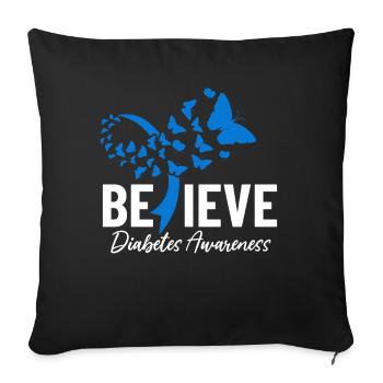 Diabetikerbewusstsein Glauben Sie an Pankreasinsulin - Sofakissenbezug 45 x 45 cm - Schwarz - Vorne