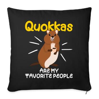 Quokkas Coffee Quokka - Sofa pillowcase 17,3'' x 17,3'' (45 x 45 cm) - black - Front