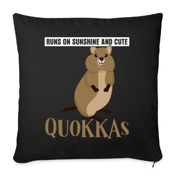 Quokkas Sunshine Quokka - Sofa pillowcase 17,3'' x 17,3'' (45 x 45 cm) - black - Front