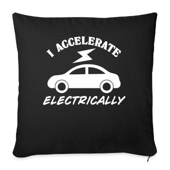 Batterie de voiture électrique - Housse de coussin décorative 45 x 45 cm - noir - Devant