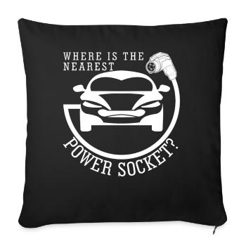 Charger for Electric Vehicle - Sofa pillowcase 17,3'' x 17,3'' (45 x 45 cm) - black - Front