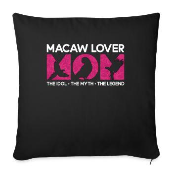 Amant Ara Maman L’Idole Le Mythe Le Propriétaire Perroquet - Housse de coussin décorative 45 x 45 cm - noir - Devant