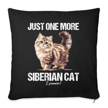 Siberian Cat Sibirische Katze - Sofa pillowcase 17,3'' x 17,3'' (45 x 45 cm) - black - Front