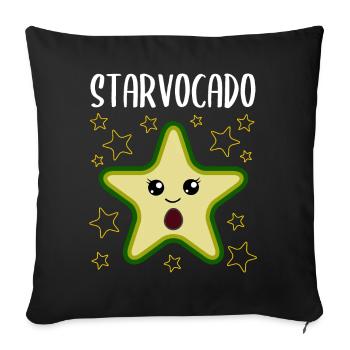 Avocado Stern Lustiges Gemüse Obst Geschenk - Sofakissenbezug 45 x 45 cm - Schwarz - Vorne