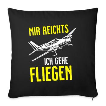 Airplane Tshirt Men's Helicopter Pilot Airplane - Sofa pillowcase 17,3'' x 17,3'' (45 x 45 cm) - black - Front