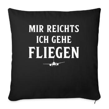 Airplane Tshirt Men's Helicopter Pilot Airplane - Sofa pillowcase 17,3'' x 17,3'' (45 x 45 cm) - black - Front