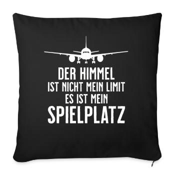 Airplane Tshirt Men's Helicopter Pilot Airplane - Sofa pillowcase 17,3'' x 17,3'' (45 x 45 cm) - black - Front