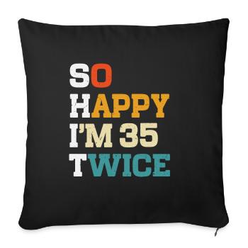 70 Anniversaire 70 Ans Né en 1954 - Housse de coussin décorative 45 x 45 cm - noir - Devant
