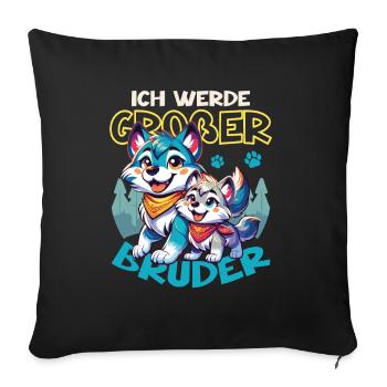 Announcing offspring | I'm going to be a big brother in 2025 - Sofa pillowcase 17,3'' x 17,3'' (45 x 45 cm) - black - Front