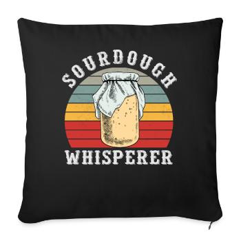 Tenue rétro de Sourdough Whisperer Bakery Bakers - Housse de coussin décorative 45 x 45 cm - noir - Devant