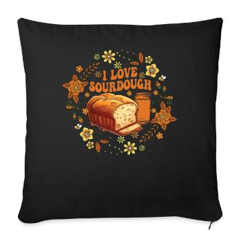Sourdough Whisperer Bakery Bakers Retro Outfit - Sofa pillowcase 17,3'' x 17,3'' (45 x 45 cm) - black - Front