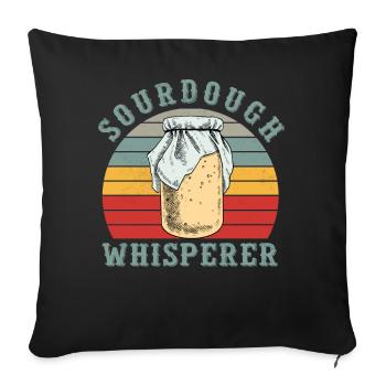 Sourdough Whisperer Bakery Bakers Retro Outfit - Sofakissenbezug 45 x 45 cm - Schwarz - Vorne