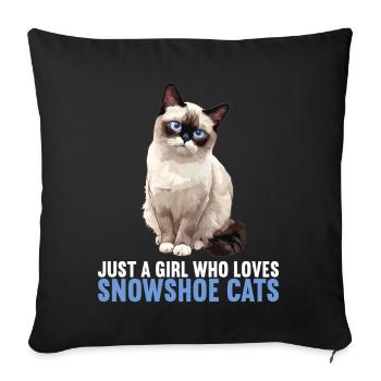 Chaton raquette Chat raquette - Housse de coussin décorative 45 x 45 cm - noir - Devant