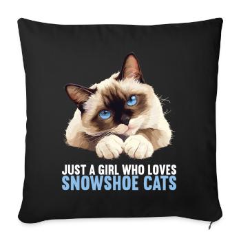 Chaton raquette Chat raquette - Housse de coussin décorative 45 x 45 cm - noir - Devant