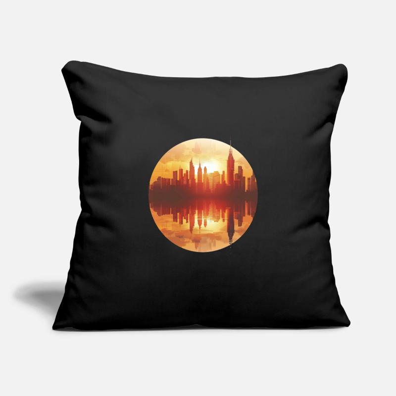 Sunset Cityscape Reflection Sofa pillowcase 17,3'' x 17,3'' (45 x 45 cm)