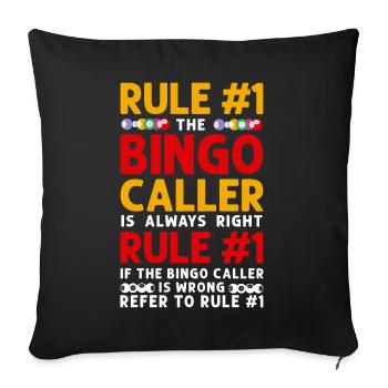 Règle du joueur de bingo #1 Le bingo - Housse de coussin décorative 45 x 45 cm - noir - Devant