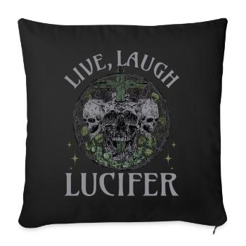 Live Love Luzifer Goth Festival Death Metal - Sofakissenbezug 45 x 45 cm - Schwarz - Vorne