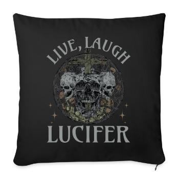 Live Love Lucifer Goth Festival Death Metal - Sofa pillowcase 17,3'' x 17,3'' (45 x 45 cm) - black - Front