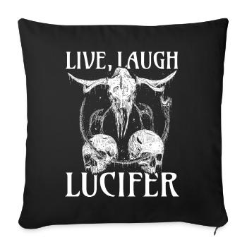 Live Love Luzifer Goth Festival Death Metal - Sofakissenbezug 45 x 45 cm - Schwarz - Vorne